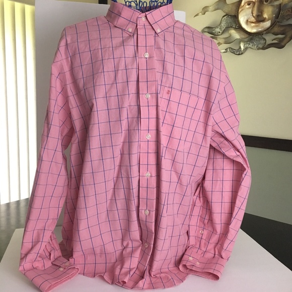 Izod Other - Mens L Izod Pink Check Shirt Button Down Collar